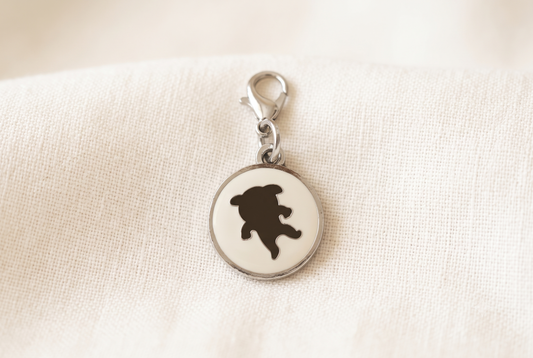Round collar QR tag, DogLibre pet safety accessory
