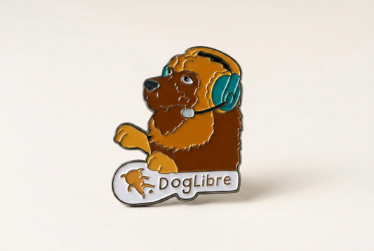 Wark Hard enamel pin, DogLibre rescue-inspired accessory
