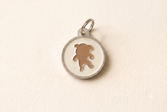 Round collar enamel pin, DogLibre rescue-inspired accessory